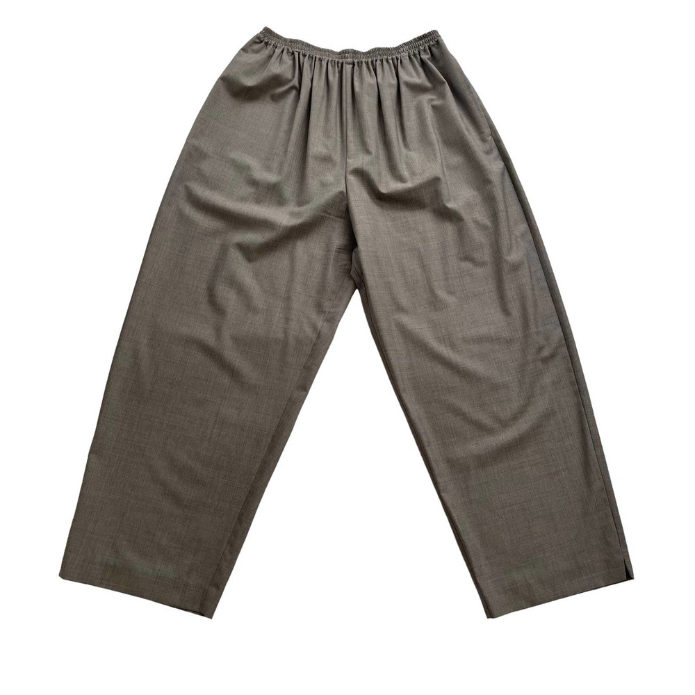 ESKANDAR VIRGIN WOOL TROUSERS WIDE LEG PANTS WITH ELASTIC WAIST WOMEN SIZE  S